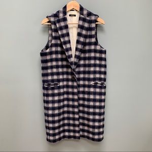 true tradition Wool Checkered Sleeveless Coat Vest